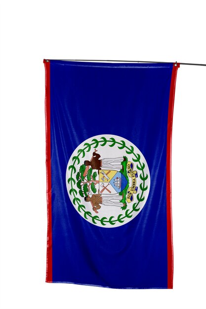 Premium Photo | National flag of belize on a white background