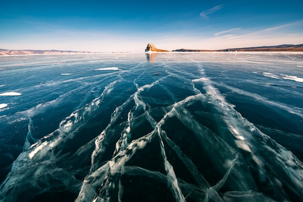 Premium Photo | Natural breaking ice in frozen water