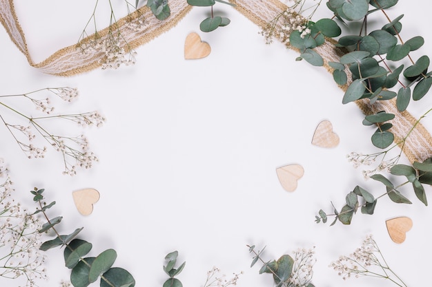 Natural decoration with hearts Free Photo