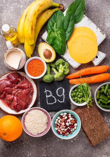 Premium Photo | Natural sources of vitamin b9