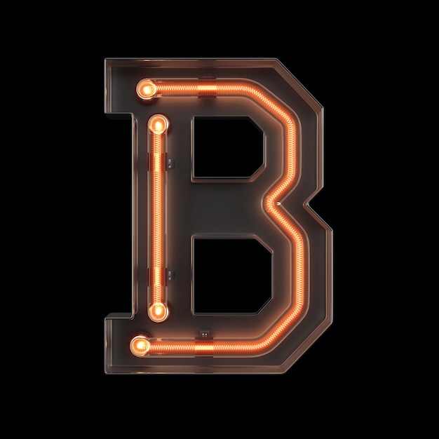 Premium Photo | Neon Light Alphabet B