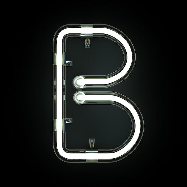 Premium Photo | Neon Light Alphabet B