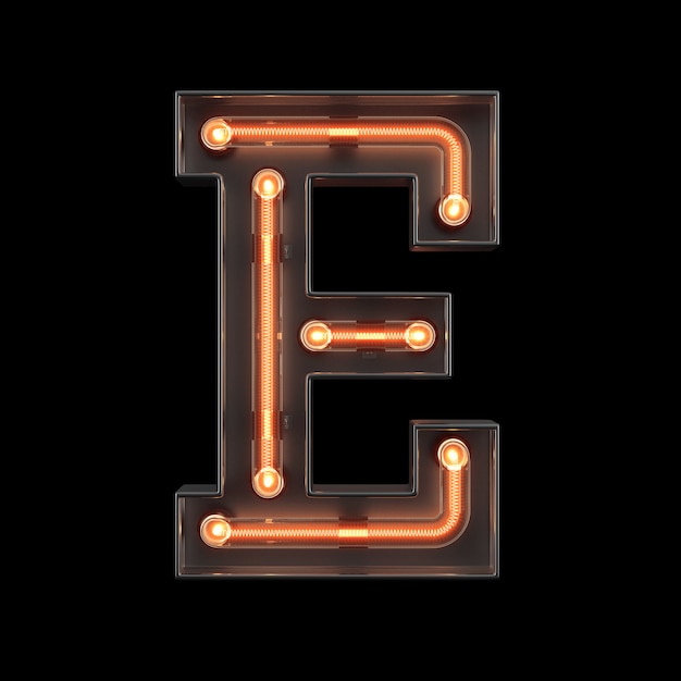 Premium Photo | Neon light alphabet e