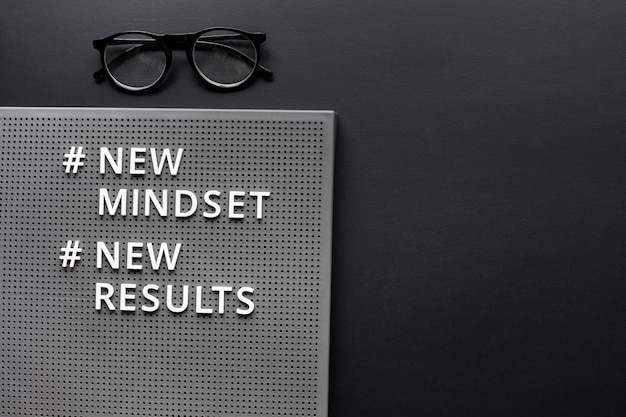 Premium Photo New Mindset New Result Text On Dark Background Inspiration And Motivation Concepts Copy Space