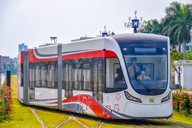 Premium Photo | The new tram system in huangpu district guangzhou ...