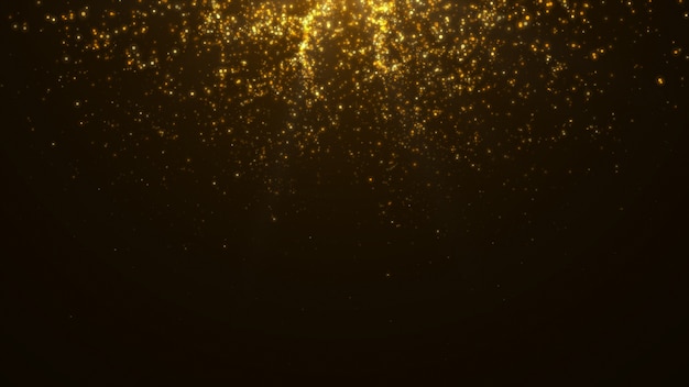 New year 2020. bokeh background. lights abstract. merry christmas backdrop. gold glitter light. defocused particles. isolated on black. overlay. golden color Premium Photo