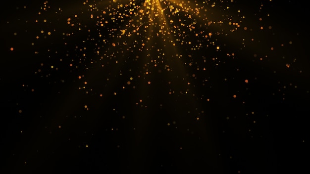 New year 2020. bokeh background. lights abstract. merry christmas backdrop. gold glitter light. defocused particles. isolated on black. overlay. golden color Premium Photo
