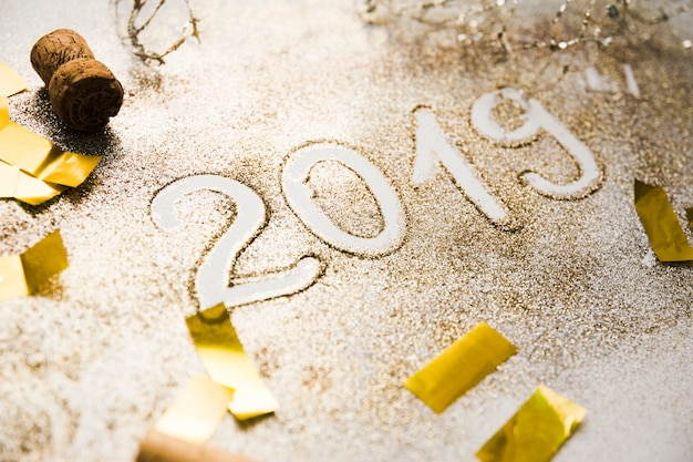 New year background with 2019 digits Photo | Free Download