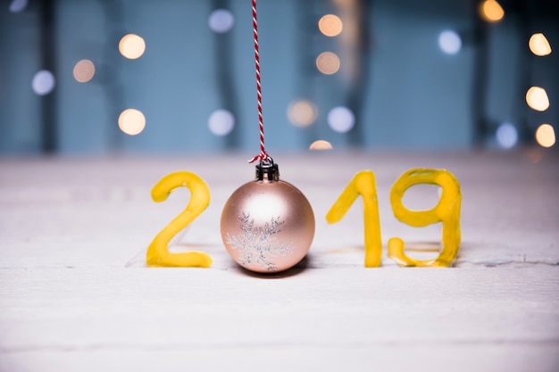 New year background with 2019 digits | Free Photo