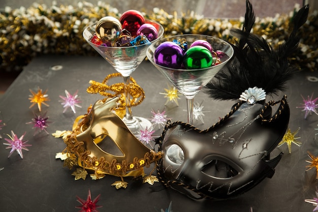 Premium Photo | New years eve party masquerade face masks idea how to ...