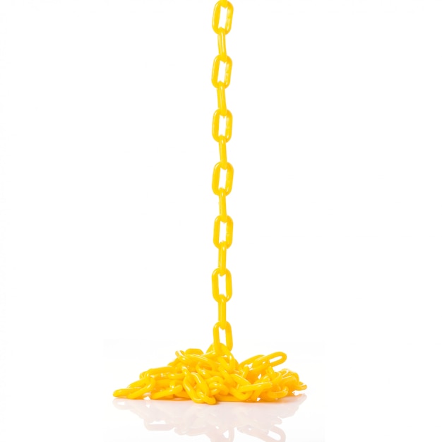 New yellow plastic chain. Premium Photo