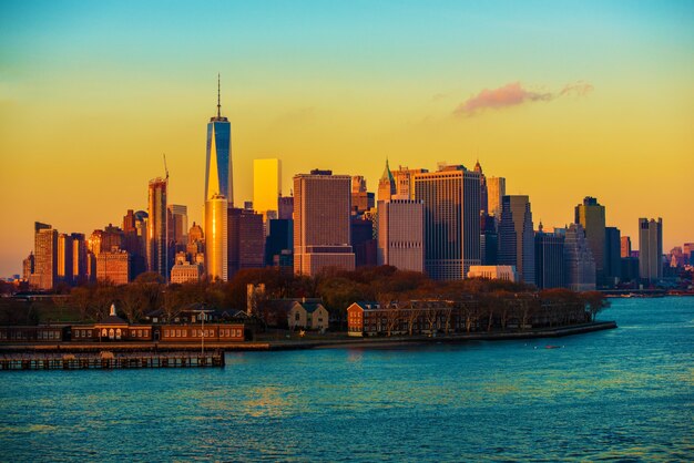 Free Photo New York City Skyline Sunset