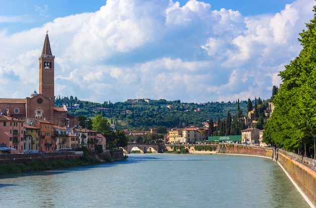 Premium Photo | Northern italy, verona, the adige river.