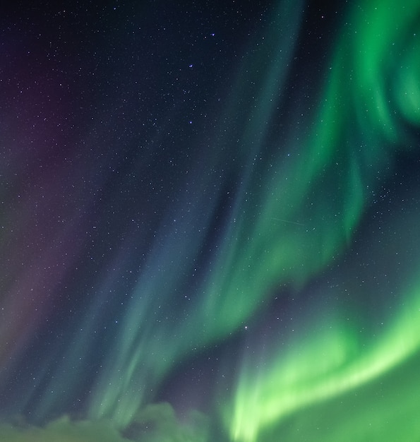 Premium Photo | Northern lights, aurora borealis with starry in the ...