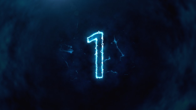 Premium Photo | Number 1 in flames