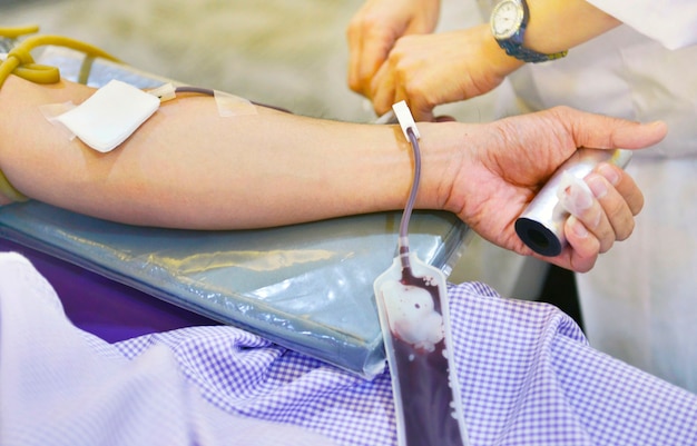 Premium Photo | Nurse and patient blood samples donated blood in hospital