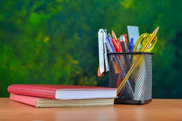 Premium Photo | Office stationery on wooden table