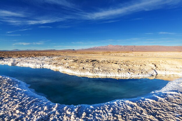 Premium Photo | Ojo del mar in a salt desert in the jujuy province ...