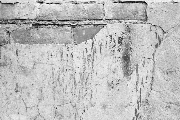Download Premium Photo Old Brick Wall Cracked Concrete Black And White Texture Vintage Background