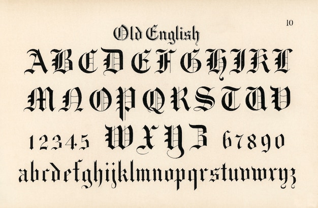 old english font alphabet letters