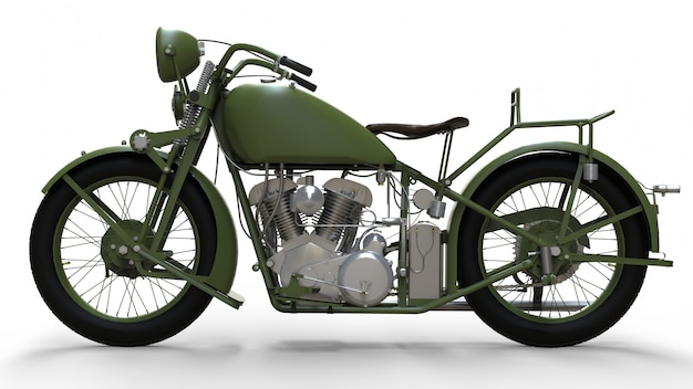 Premium Photo | An old green motorcycle