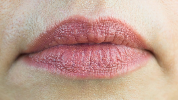 Premium Photo | Old man's lips, deep wrinkles around the mouth.