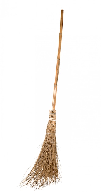 Premium Photo | Old sage broom in white background