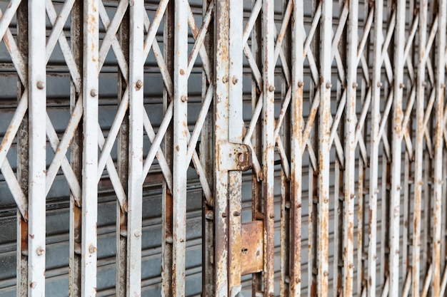 Old Steel Sliding Doors Protective Grille Photo Premium Download