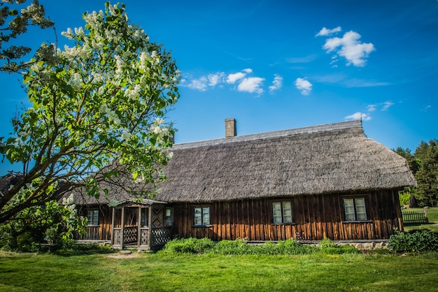 Premium Photo Old Traditional Wooden House In Ethnographic Open Air Village In Riga Latvia