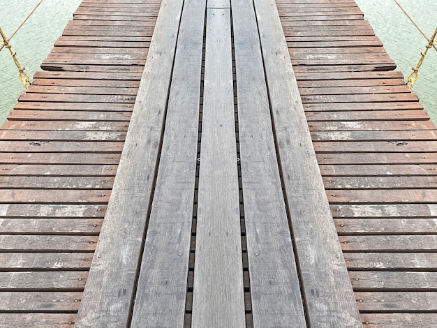 Premium Photo | Old weathered wood bridge floor