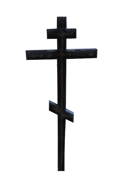 Premium Photo | Old wooden christian orthodox cross isolated on white