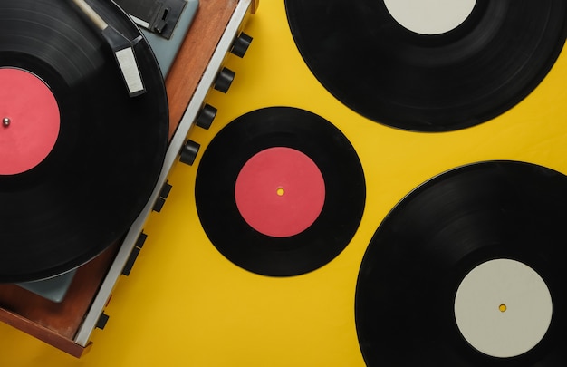 yellow vinyl player