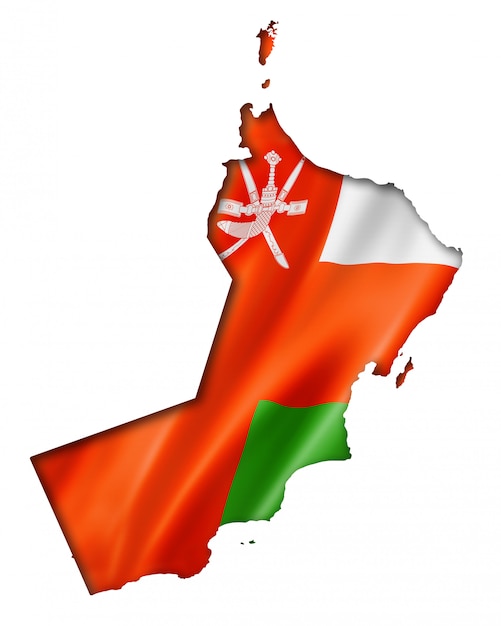 Premium Photo | Oman flag map