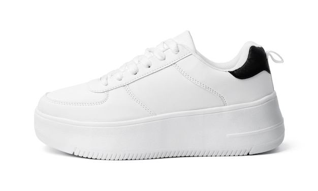Premium Photo | One white sneaker shoe isolated on white