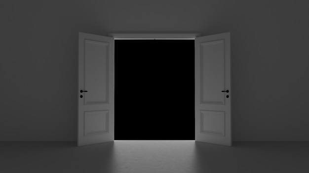 Open Door Leading To A Dark Room | Premium Photo