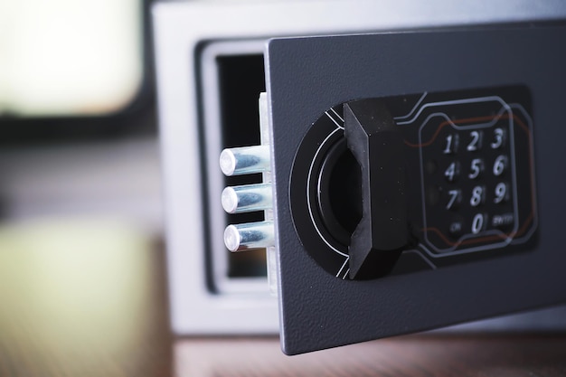 Premium Photo | Open safe in a wealthy house. safety box in hotel room ...