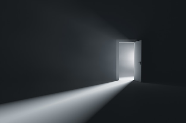 Premium Photo | Opened door with light from inside