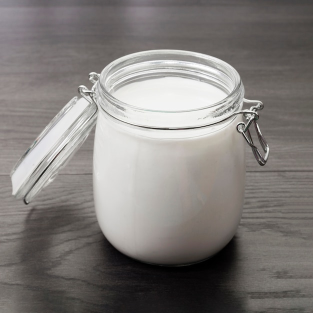 Free Photo | Opened jar with fresh milk