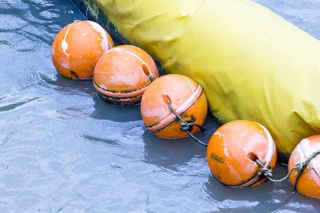 Premium Photo | Orange buoy used in the form of water made from special ...