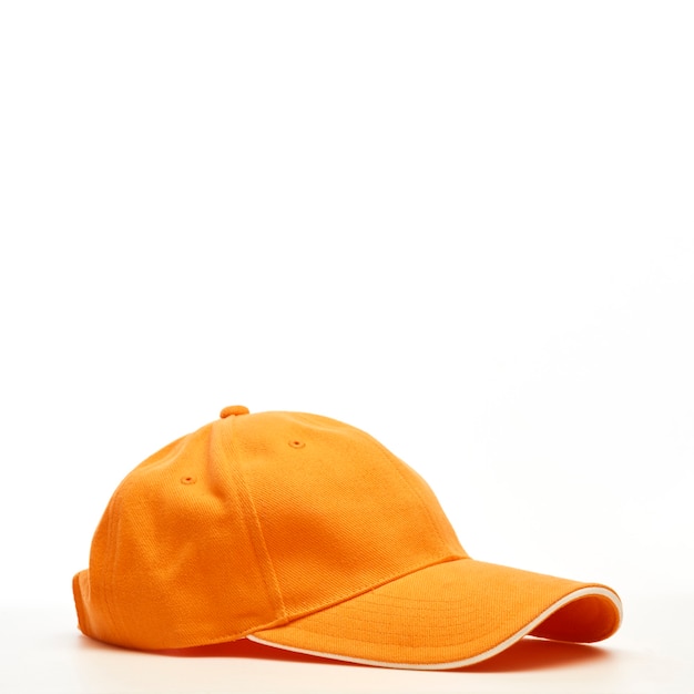 Premium Photo | Orange courier hat isolated on white surface