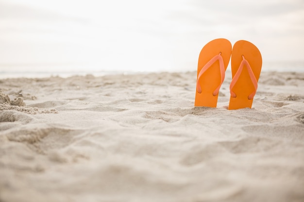 flip flops in the sand