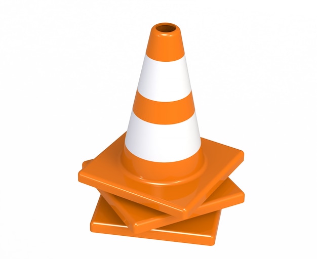 Premium Photo | Orange highway traffic construction cones with white ...