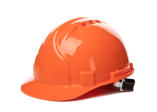 Premium Photo | Orange safety helmet isolated on white