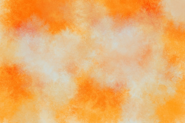 オレンジ色の水彩画の背景の壁紙の雲 プレミアム写真