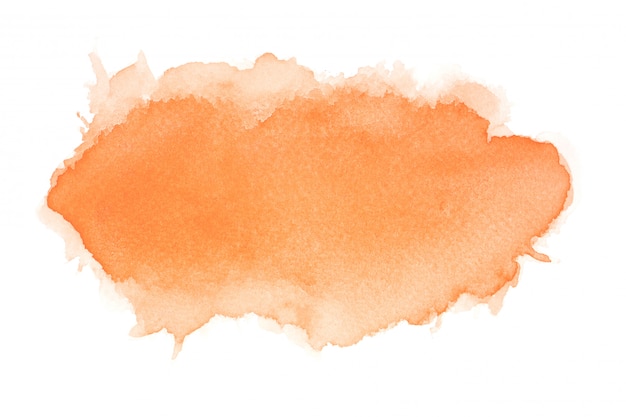 Premium Photo Orange Watercolor Stain Paint Stroke