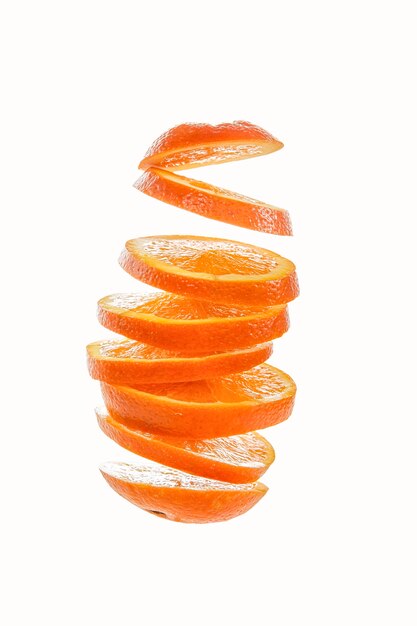 Premium Photo Oranges Peeled In Spiral Shape Isolated