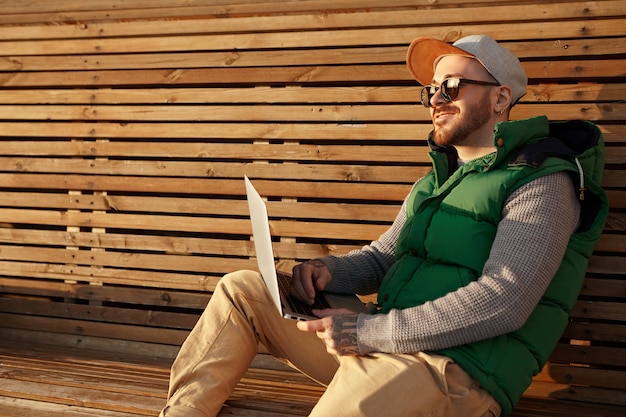 Free Photo | Outdoor shot of handsome stylish young caucasian man ...