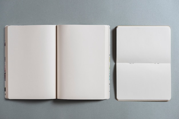 Free Photo | Overhead view of open blank books