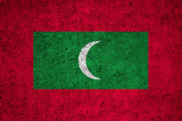 Premium Photo | Painted national flag of maldives on a concrete wall