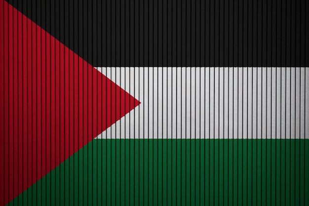 Premium Photo | Painted national flag of palestine on a concrete wall